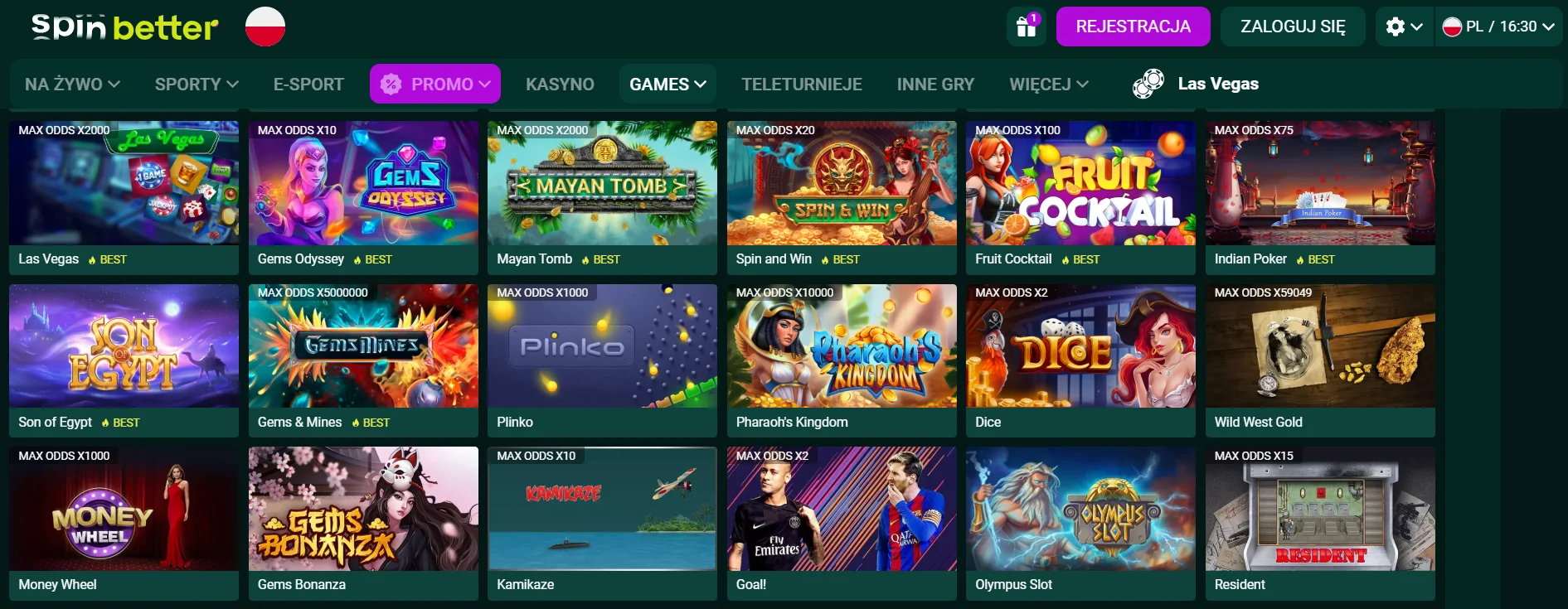 SpinBetter Casino Screenshot